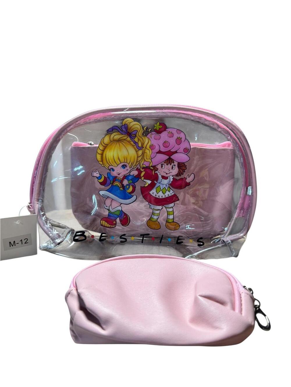 Pink Clear Travel Cosmetic Bag Set by